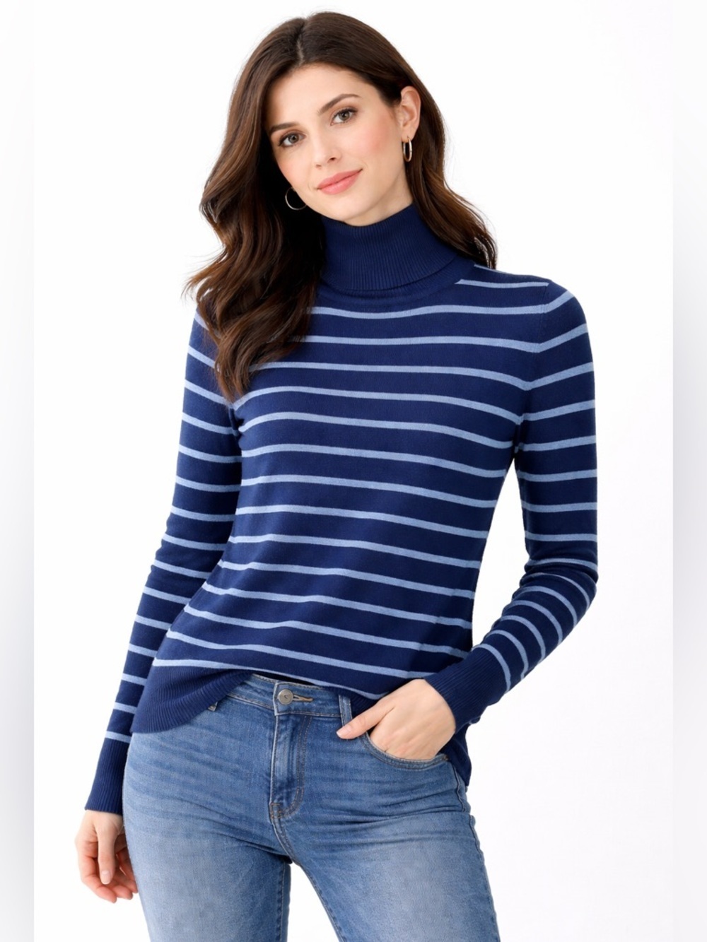 Chico's Deep Blue Knit Top - like new!